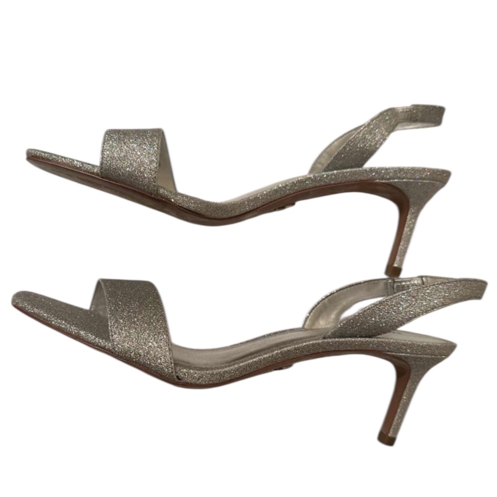 MICHAEL KORS Mila Slingback Sandals Silver Pixie Glitter Size 8M